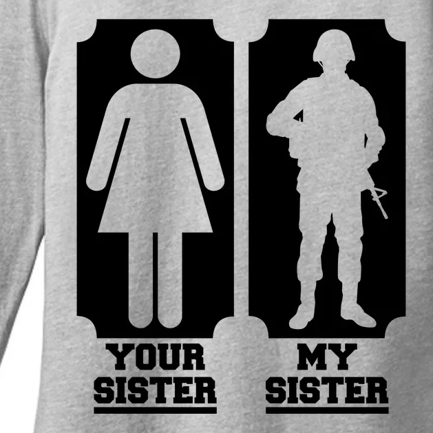 Your Sister Vs My Sister Is The The Military Womens CVC Long Sleeve Shirt