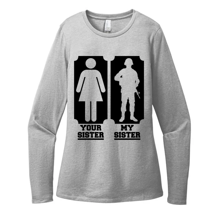 Your Sister Vs My Sister Is The The Military Womens CVC Long Sleeve Shirt