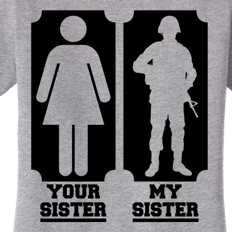 Your Sister Vs My Sister Is The The Military Women's T-Shirt