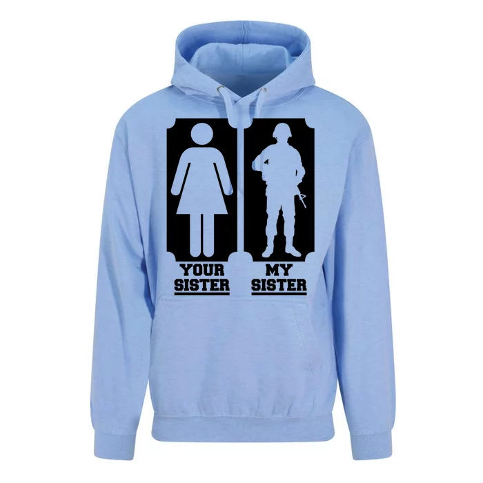 Your Sister Vs My Sister Is The The Military Unisex Surf Hoodie