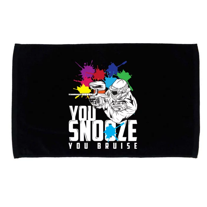 You Snooze You Bruise Funny Paintball Gift Microfiber Hand Towel