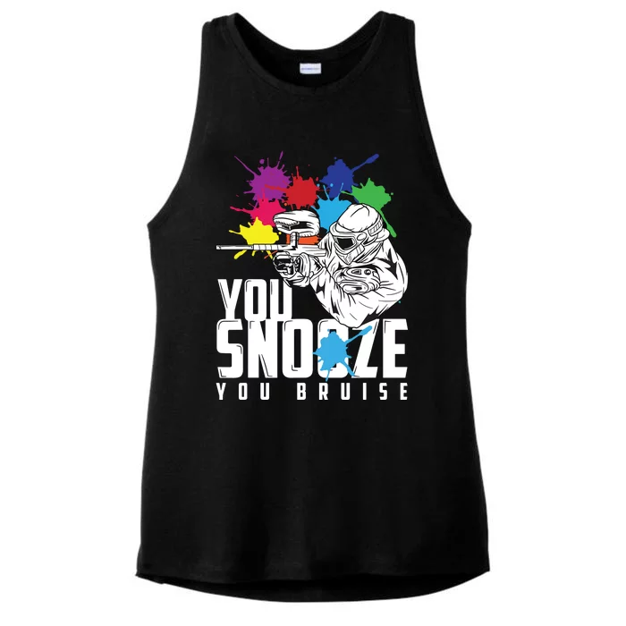 You Snooze You Bruise Funny Paintball Gift Ladies Tri-Blend Wicking Tank