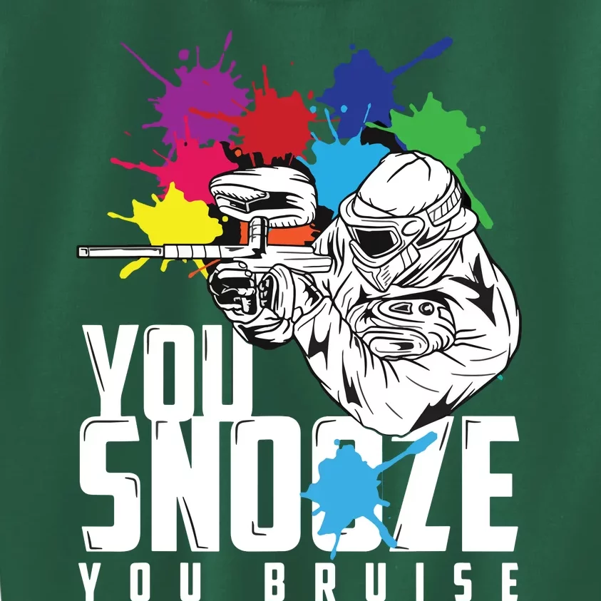 You Snooze You Bruise Funny Paintball Gift Kids Sweatshirt