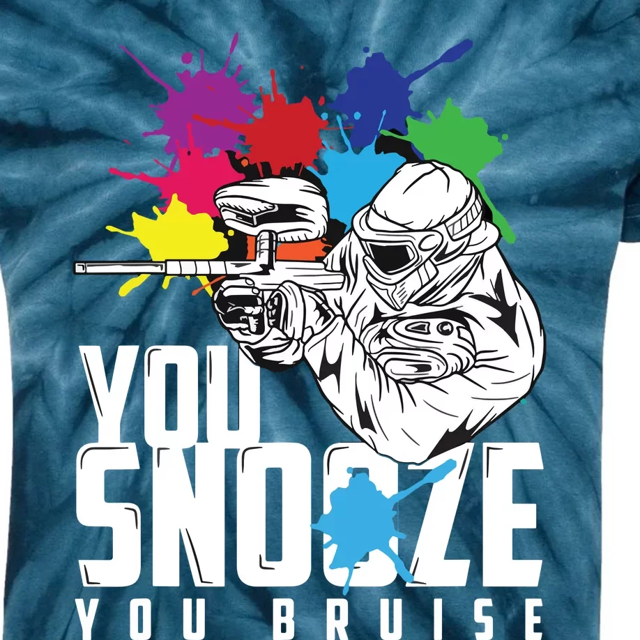 You Snooze You Bruise Funny Paintball Gift Kids Tie-Dye T-Shirt