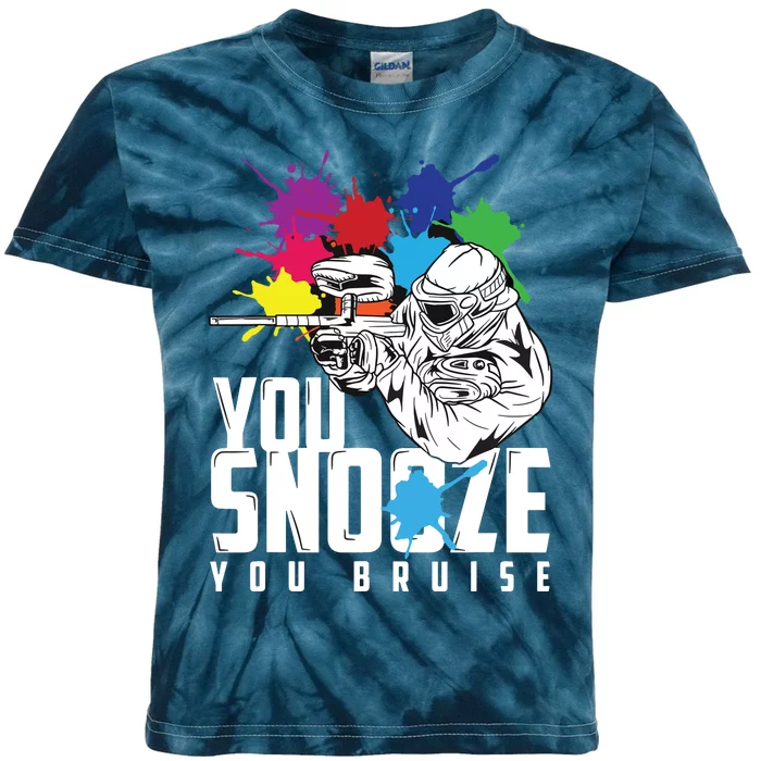 You Snooze You Bruise Funny Paintball Gift Kids Tie-Dye T-Shirt