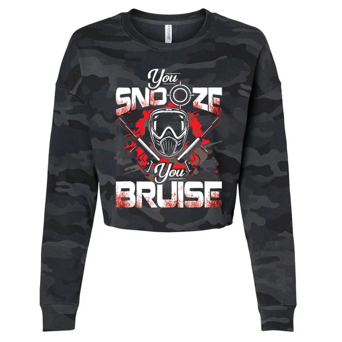 You Snooze You Bruise Funny Paintball Cropped Pullover Crew