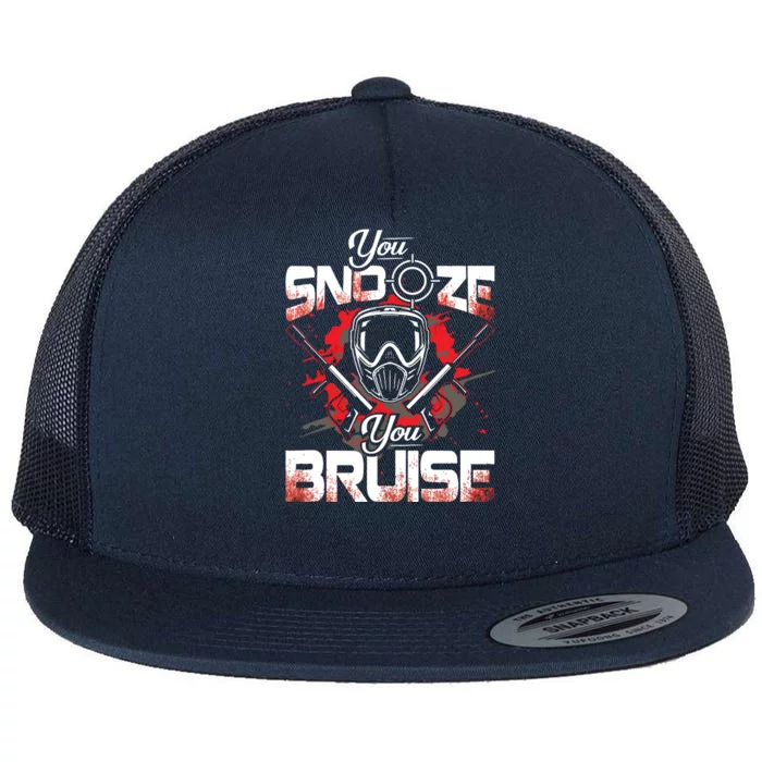 You Snooze You Bruise Funny Paintball Flat Bill Trucker Hat