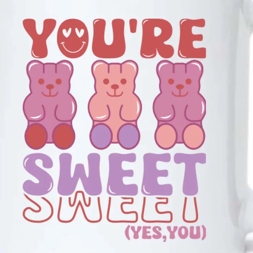 You’Re Sweet Yes You Echo Text Teddy Bear Valentine’S Day Black Color Changing Mug