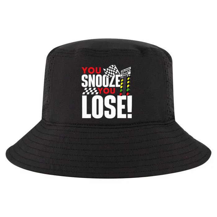 You Snooze You Lose Funny Drag Racer Race Car Drag Racing Cool Comfort Performance Bucket Hat