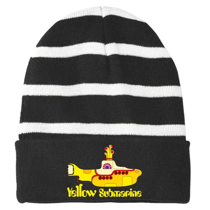 Yellow Submarine Striped Beanie with Solid Band