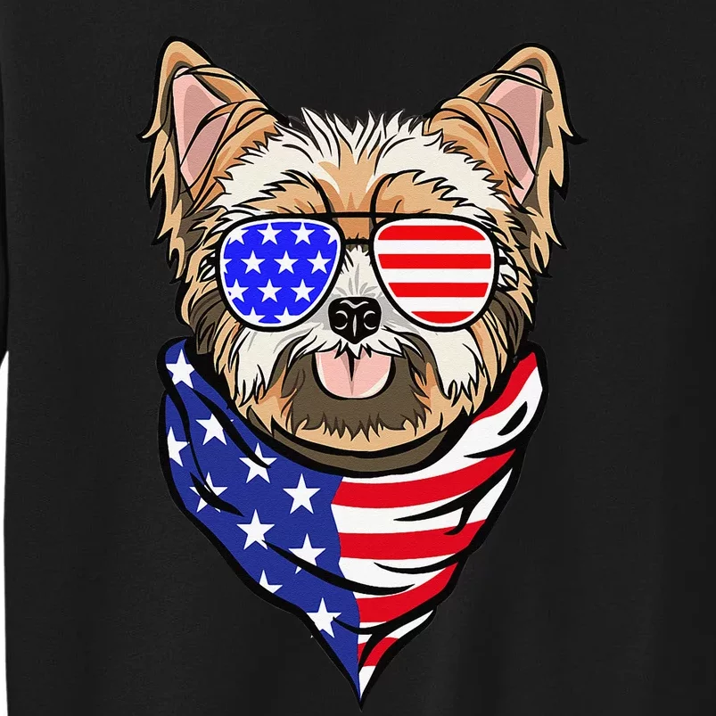 Yorkshire Terrier 4th Of July Funny Patriotic Dog Lover Tall Sweatshirt