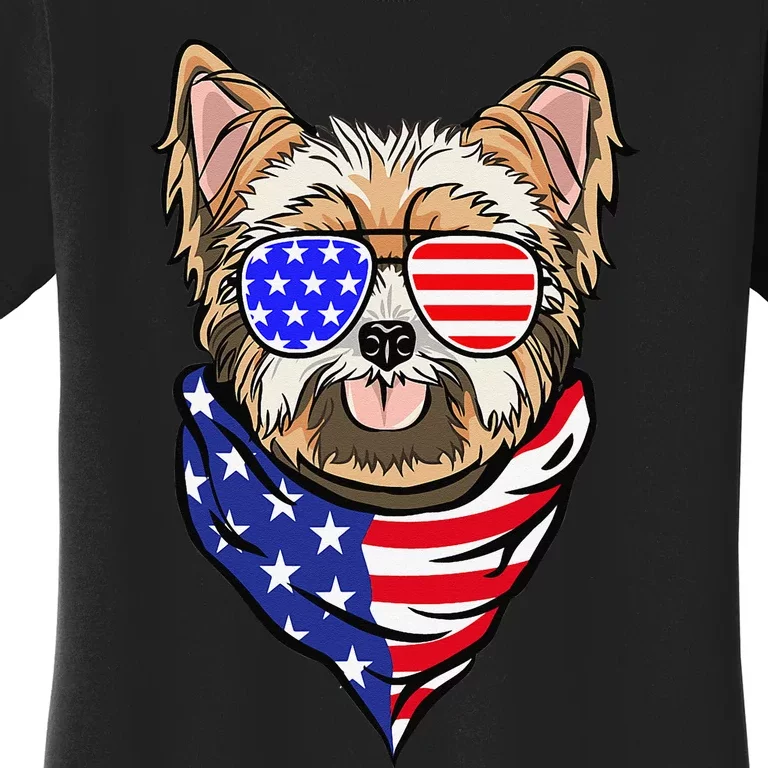 Yorkshire Terrier 4th Of July Funny Patriotic Dog Lover Women's T-Shirt