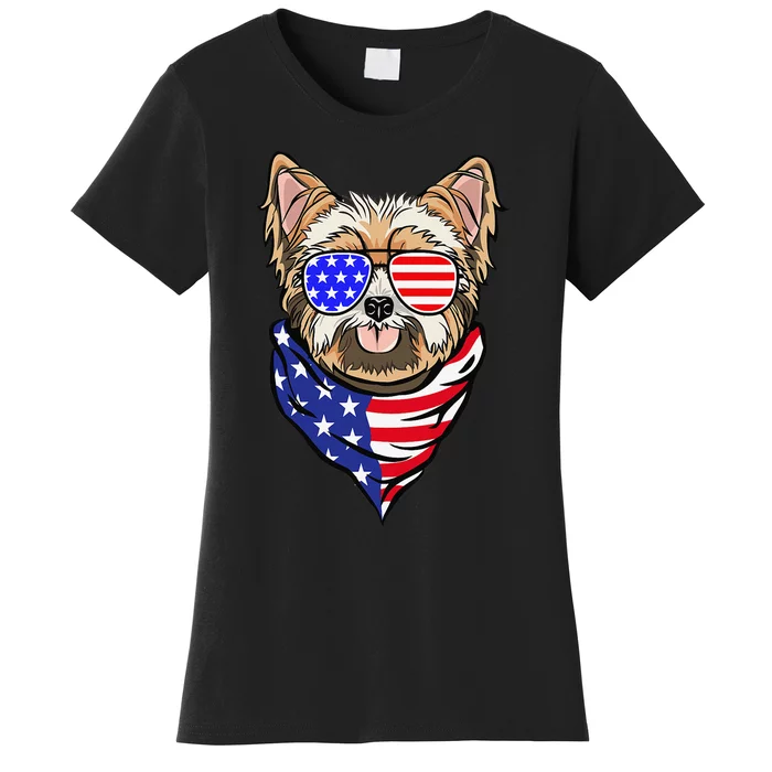 Yorkshire Terrier 4th Of July Funny Patriotic Dog Lover Women's T-Shirt