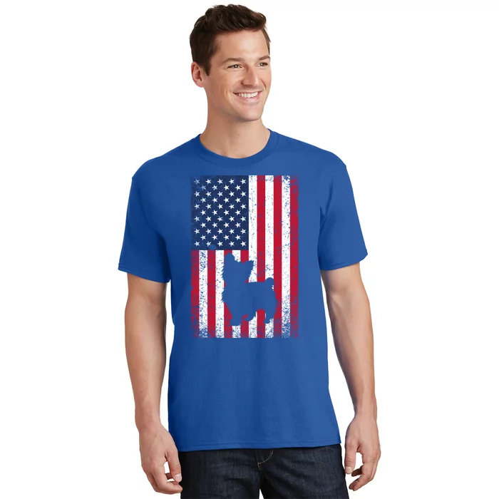 Yorkshire Terrier America Flag Patriot Veteran July 4 Gift T-Shirt