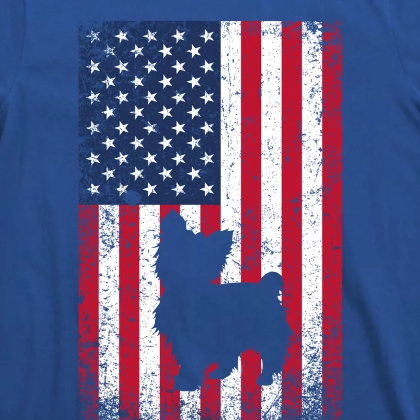 Yorkshire Terrier America Flag Patriot Veteran July 4 Gift T-Shirt