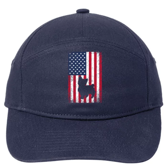 Yorkshire Terrier America Flag Patriot Veteran July 4 Gift 7-Panel Snapback Hat