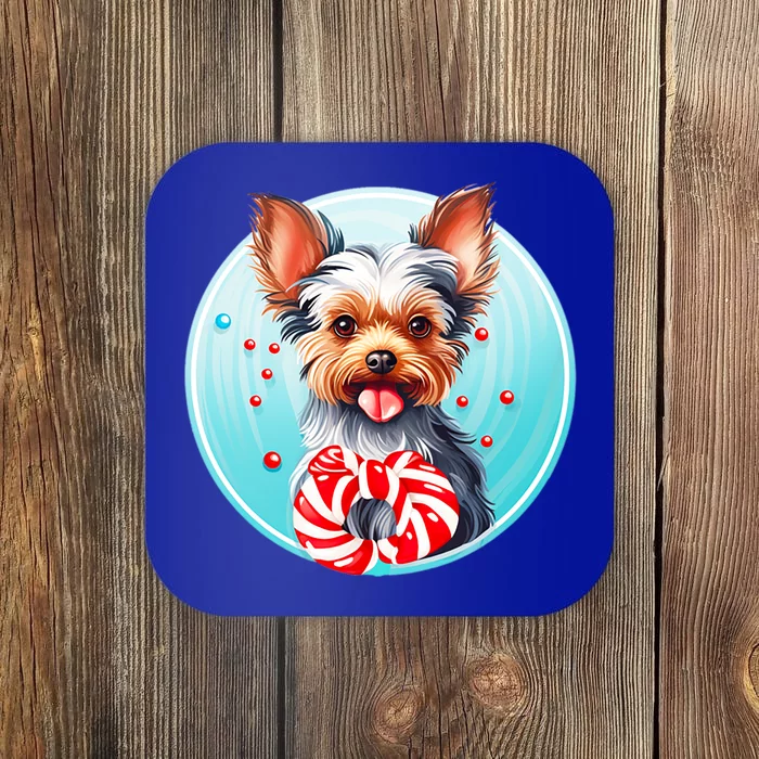 Yorkshire Terrier Christmas Holiday Adorable Puppy Dog Pet Gift Coaster