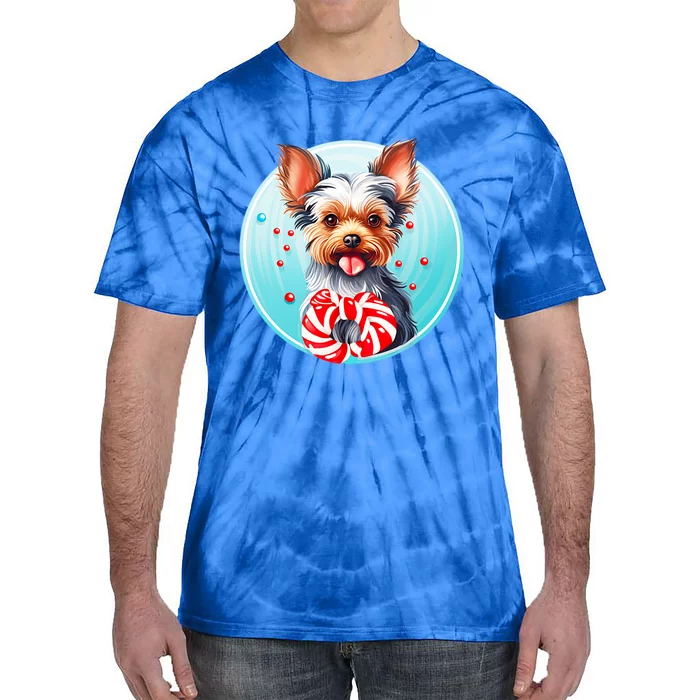 Yorkshire Terrier Christmas Holiday Adorable Puppy Dog Pet Gift Tie-Dye T-Shirt