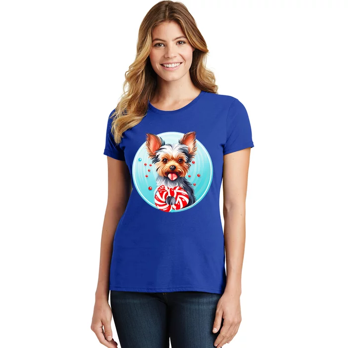 Yorkshire Terrier Christmas Holiday Adorable Puppy Dog Pet Gift Women's T-Shirt