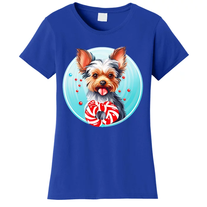 Yorkshire Terrier Christmas Holiday Adorable Puppy Dog Pet Gift Women's T-Shirt