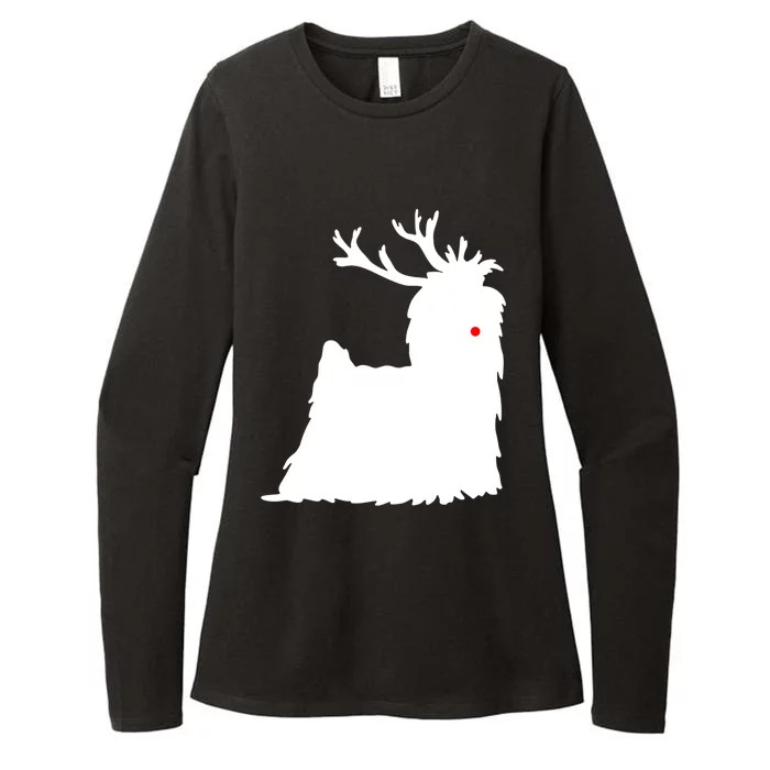 Yorkshire Terrier Christmas Nosed Reindeer Gift Womens CVC Long Sleeve Shirt