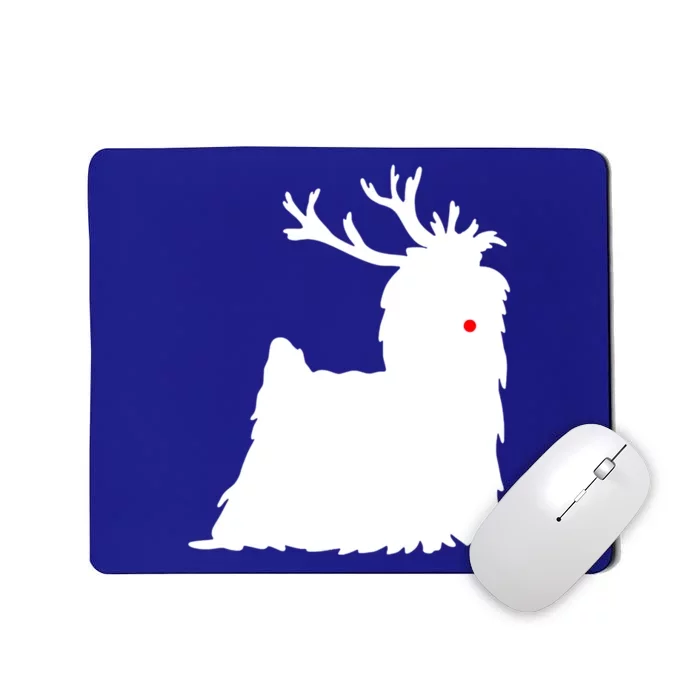 Yorkshire Terrier Christmas Nosed Reindeer Gift Mousepad