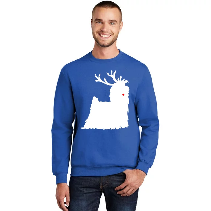 Yorkshire Terrier Christmas Nosed Reindeer Gift Tall Sweatshirt