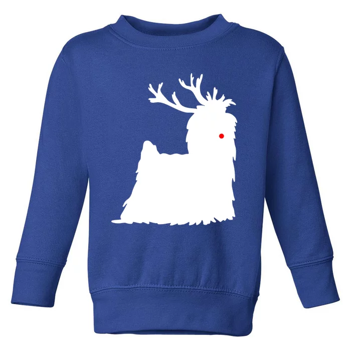 Yorkshire Terrier Christmas Nosed Reindeer Gift Toddler Sweatshirt