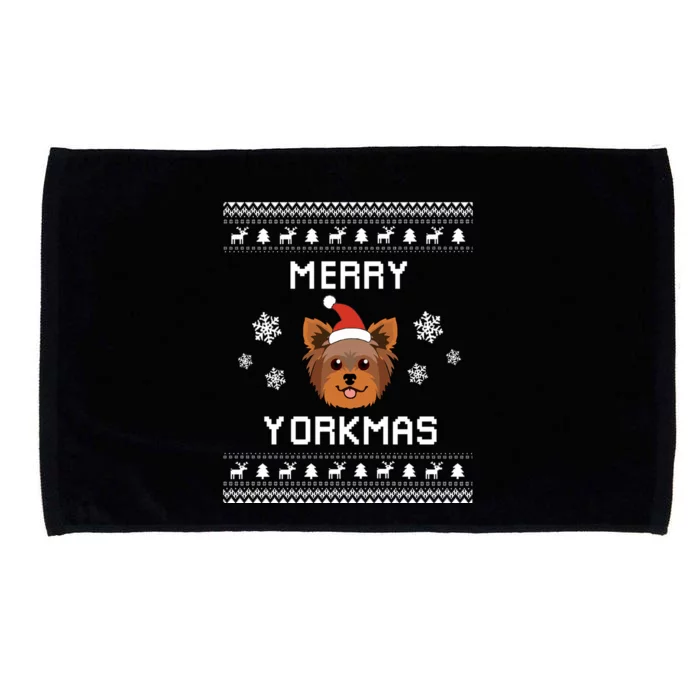 Yorkshire Terrier Christmas Ugly Xmas Sweater Gift Microfiber Hand Towel