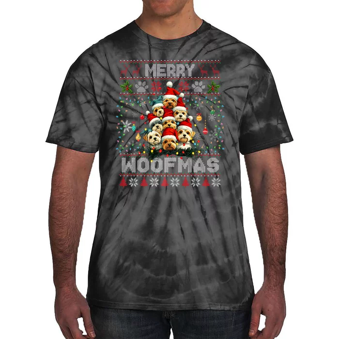 Yorkshire Terrier Christmas Tree Dog Lover Xmas Ugly Sweater Tie-Dye T-Shirt