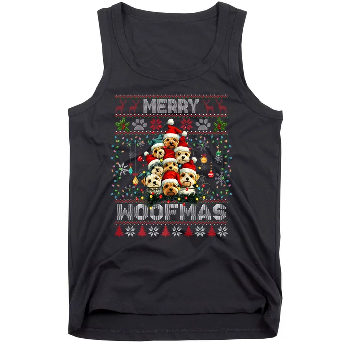 Yorkshire Terrier Christmas Tree Dog Lover Xmas Ugly Sweater Tank Top