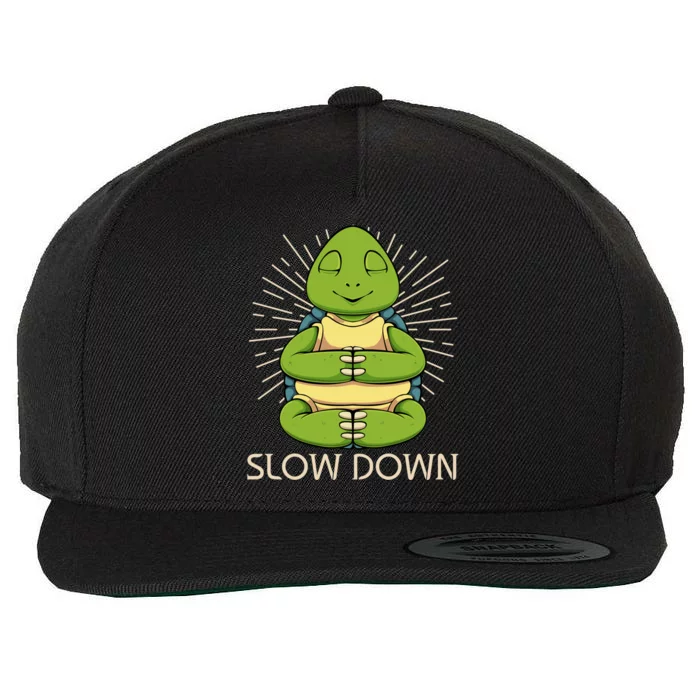 Yoga Turtle Cute Animal Magical Peaceful Slow Funny Funny Gift Wool Snapback Cap