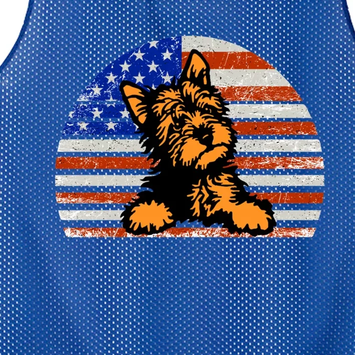 Yorkshire Terrier Dog American Flag Yorkie Dad And Mom Gift Mesh Reversible Basketball Jersey Tank