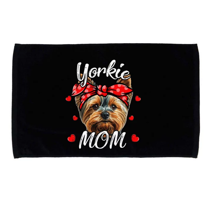 Yorkshire Terrier Dog Mom Yorkie MomFunny Mothers Day Microfiber Hand Towel