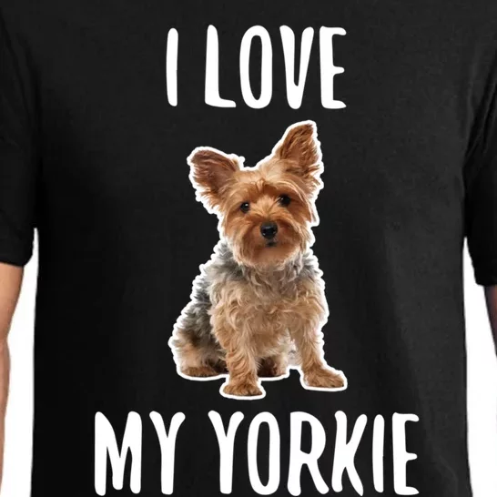 Yorkshire Terrier Dog Owner Gift I Love My Yorkie Gift Pajama Set