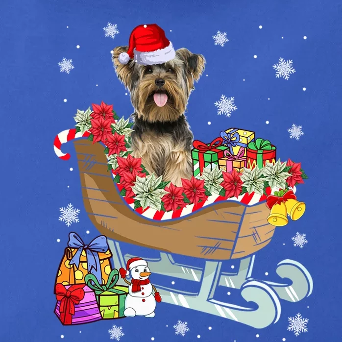 Yorkshire Terrier Dog Christmas Santa Hat Xmas Puppy Lover Gift Zip Tote Bag