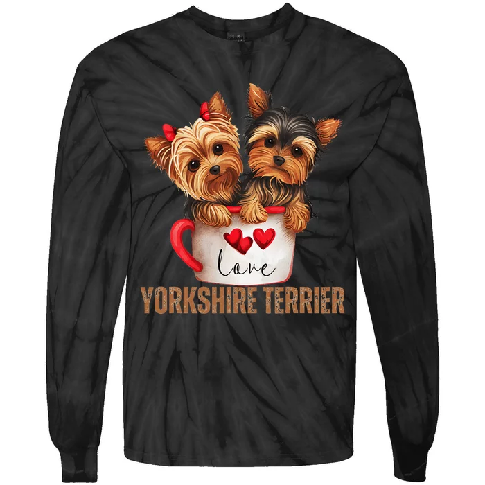 Yorkshire Terrier Dog Lover Gifts Yorkie Tie-Dye Long Sleeve Shirt