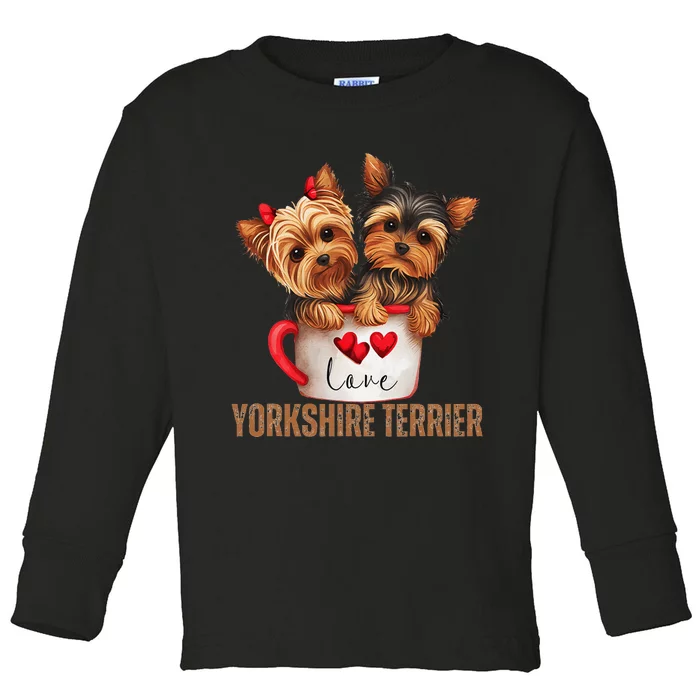 Yorkshire Terrier Dog Lover Gifts Yorkie Toddler Long Sleeve Shirt