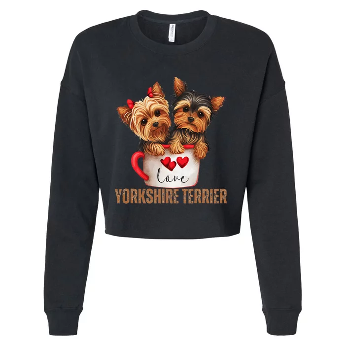 Yorkshire Terrier Dog Lover Gifts Yorkie Cropped Pullover Crew