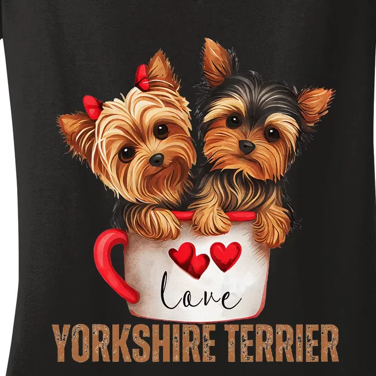 Yorkshire Terrier Dog Lover Gifts Yorkie Women's V-Neck T-Shirt