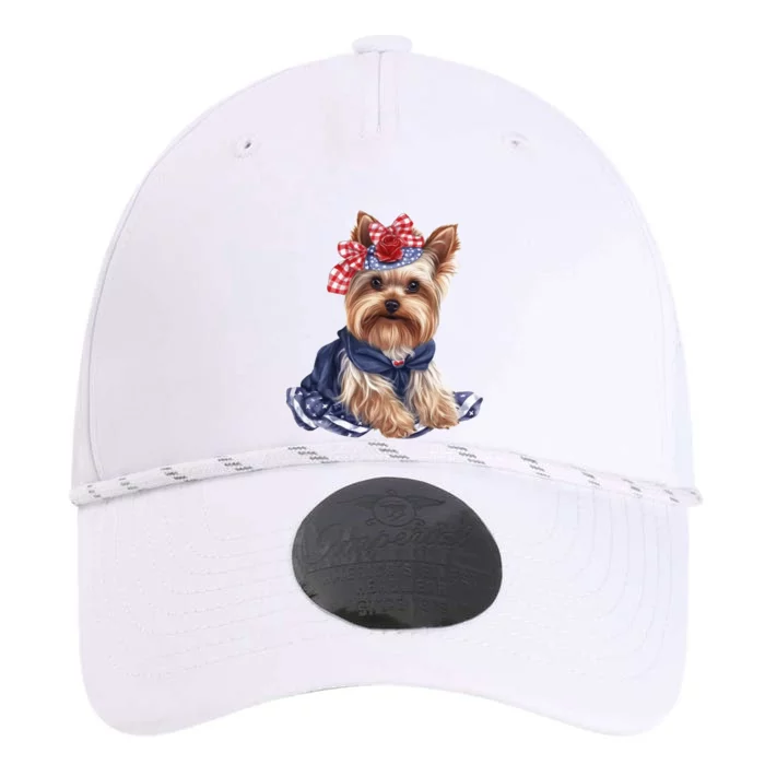 Yorkshire Terrier Dog Cute Yorkshire Terrier Puppy USA Flag Yorkie Performance The Dyno Cap