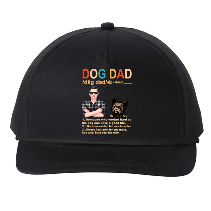 Yorkshire Terrier Dog Dad Definition For Daddy Fathers Day Gift Snapback Five-Panel Rope Hat