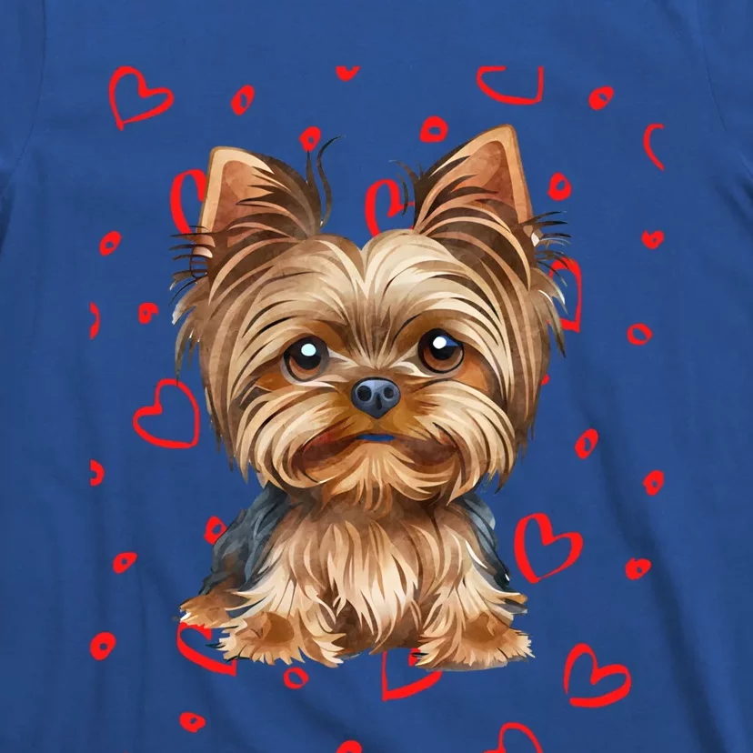 Yorkshire Terrier Dog Hearts Valentines Day Gift T-Shirt