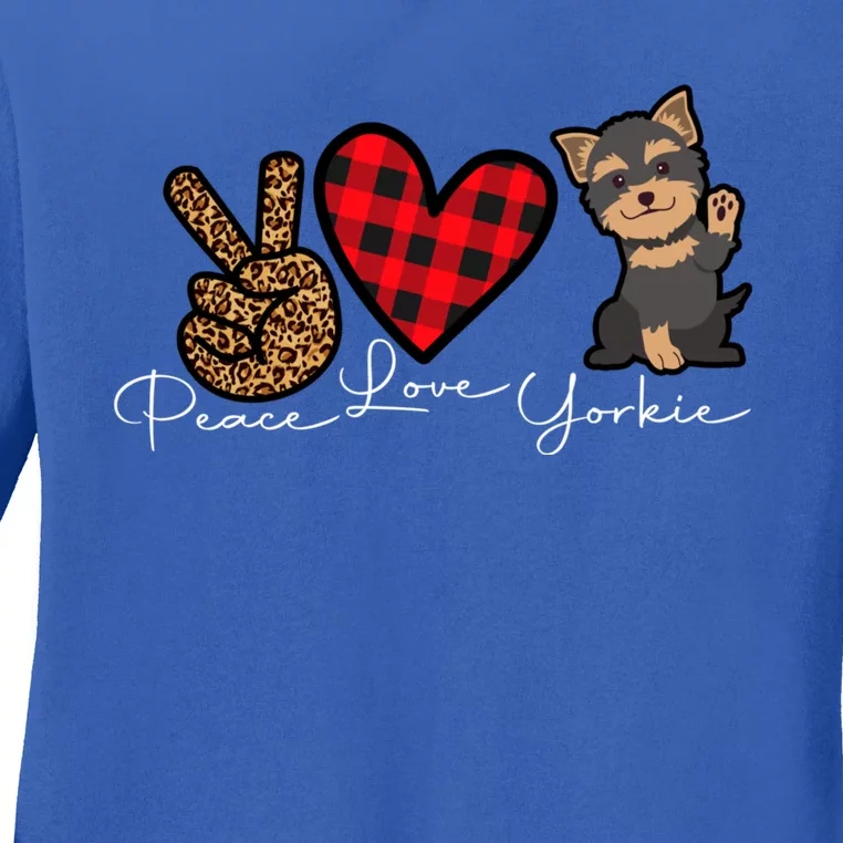 Yorkshire Terrier Dog Funny Cute Love Peace Puppy Lover Gift Ladies Long Sleeve Shirt