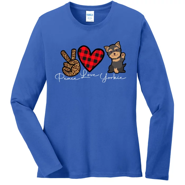 Yorkshire Terrier Dog Funny Cute Love Peace Puppy Lover Gift Ladies Long Sleeve Shirt