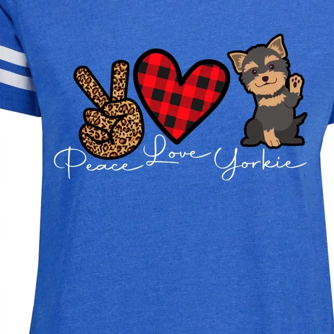 Yorkshire Terrier Dog Funny Cute Love Peace Puppy Lover Gift Enza Ladies Jersey Football T-Shirt