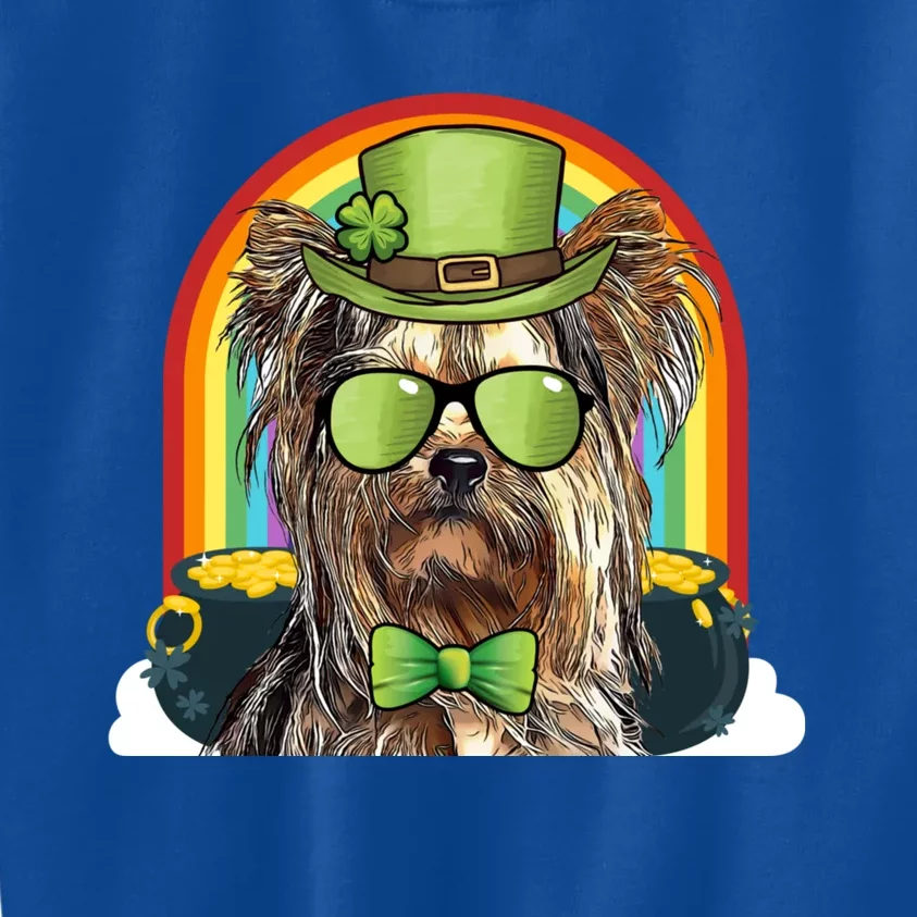 Yorkshire Terrier Dog Leprechaun Funny St Patricks Day Gift Kids Sweatshirt