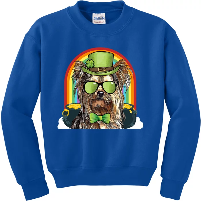 Yorkshire Terrier Dog Leprechaun Funny St Patricks Day Gift Kids Sweatshirt