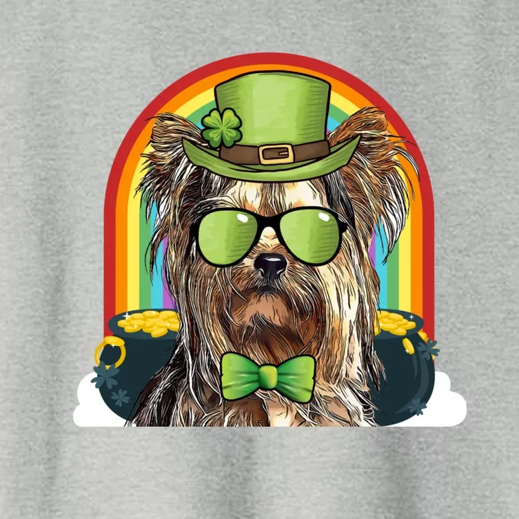 Yorkshire Terrier Dog Leprechaun Funny St Patricks Day Gift Women's Crop Top Tee