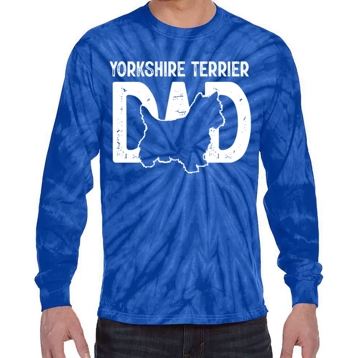 Yorkshire Terrier Dog Lover Funny Cute Puppy Dad Father Gift Tie-Dye Long Sleeve Shirt